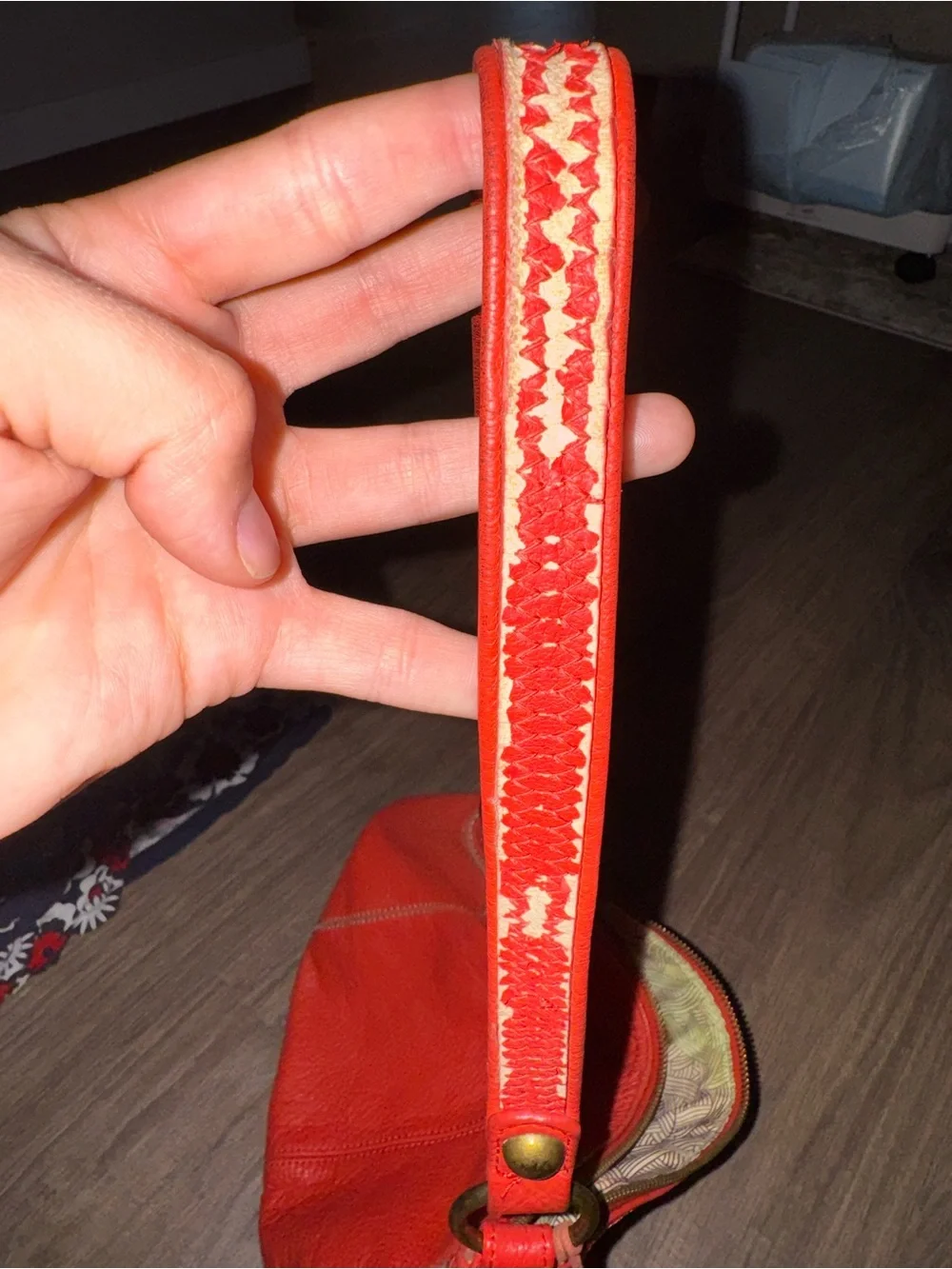 The Sak Coral Red Leather Shoulder Bag